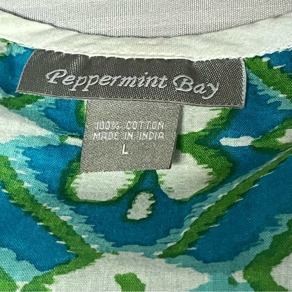 Peppermint Bay Vibrant Floral V-Neck Beach Cover Up Top Travel Vacation Large - Picture 13 of 16